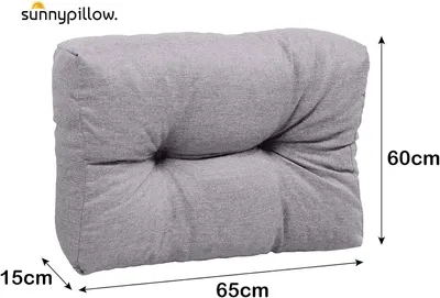 Produktbild von sunnypillow Palettenkissen für Gartenmöbel - Rückenkissen 65 x 60 cm - Rückenpolster für Bett und Sofa - Palettenpolster für Palettenmöbel - Gesteppte Gartenkissen - Rückenlehne, Seitenkissen Grau