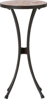 Produktbild von Dehner Mosaik Blumenhocker Chiara klein, mediterranes Design, Ø 30 cm, Höhe 61 cm, Metall / Stein, braun / Apricot