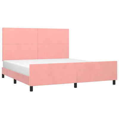 Produktbild von Bettgestell mit Kopfteil Rosa 180x200 cm Samt