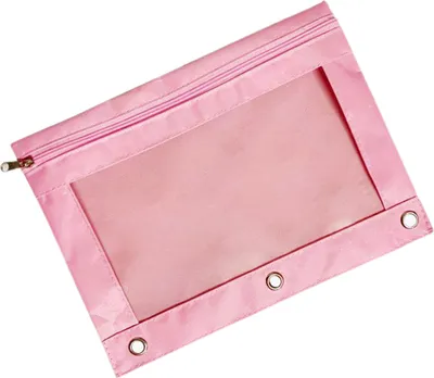 Produktbild von 3 Löcher Bleistiftkoffer Reißverschluss transparent Losblatt Bindemittel Oxford Stoffschule Schreibpapierdatei Aufbewahrungsbeutel Bürovorräte-Rosa