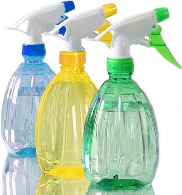Produktbild von Stück 500 ml leere, wiederbefüllbare Sprühflaschen (Gelb-Grün-Blau)