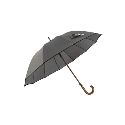 Produktbild von Stockregenschirm Stockschirm Regenschirm Holzgriff mit Fiberglasstange 116 cm ? Grau