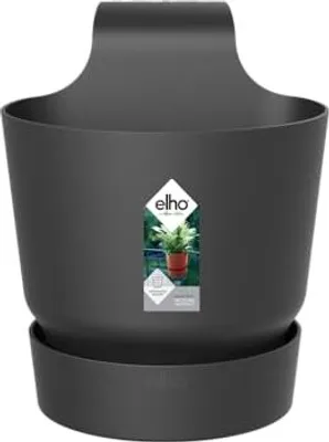 Produktbild von elho Greenville Easy Hanger 19.5 - Blumentopf für Balkon - 100% recyceltem Plastik - Ø 19.5 x H 23.7 cm - Schwarz/Living Schwarz