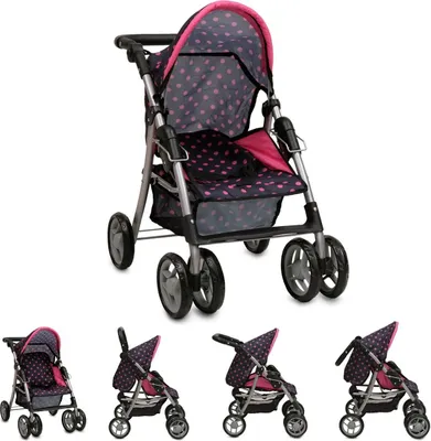 Produktbild von Puppenbuggy, Puppenwagen Punkte 9352, zusammenklappbar, Schiebehöhe bis 62 cm