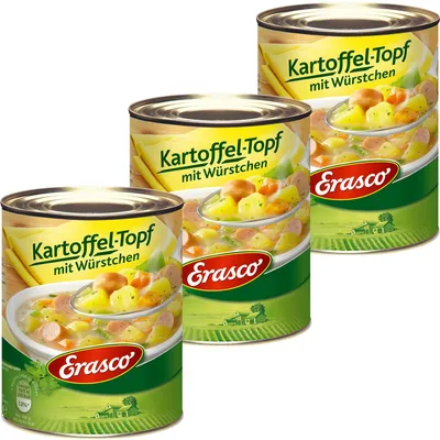 Produktbild von Erasco Kartoffel Topf mit Würstchen mit feinen Kräutern 800g 3er Pack