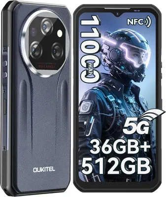 Produktbild von OUKITEL WP39 Pro Outdoor Handy 5G 36GB+512GB Android 14 Outdoor Smartphone Ohne Vertrag 11000mAh 6,6” FHD+ IP68 Wasserdicht GPS NFC, Grau
