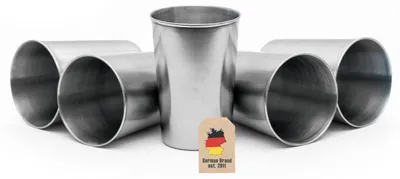 Image de Intirilife 5x gobelets empilables en acier inoxydable en 170 ml - Camping Outdoor Métal Tasse verre Réutilisable sans plastique convient aux enfants
