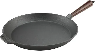 Obrázek produktu pro - Pánev na smažení, litinová, průměr 28 cm, s dřevěnou rukojetí