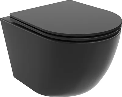 Produktbild von Mexen Lena Wand WC Rimless mit Absenkautomatik slim, Duroplast, Schwarz Matt - 30221085