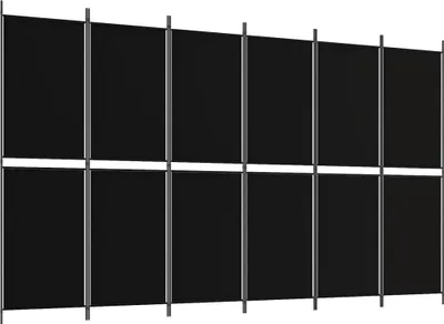 Obrázok produktu pre vidaXL 6-dielne paraván čierny 300x180 cm látka