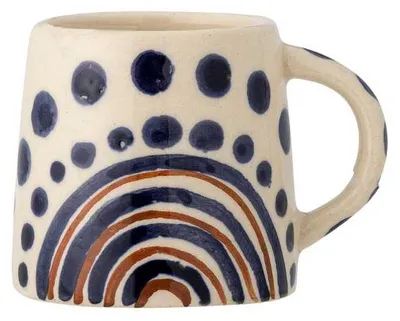 Produktbild von Bloomingville Espresso Tasse SHAMA Blaue Punkte Kaffeebecher Keramik Geschirr