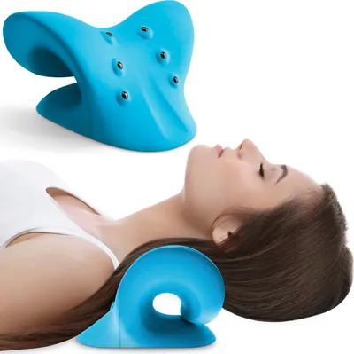 Produktbild von Nackenmassagegerät, Nacken-Schulter-Massagekissen, zervikales Traktionsgerät, Schmerzlinderung im Kopf und Nacken, für Nackenschmerzen, Kopfschmerzen