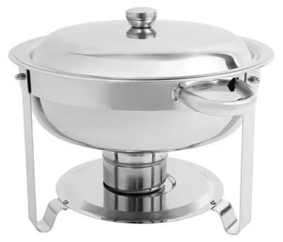 Produktbild von Chafing-Dish-Set - Runder Buffetwärmer - 4-teilig - 4,5 l - Edelstahl - Catering - Silber
