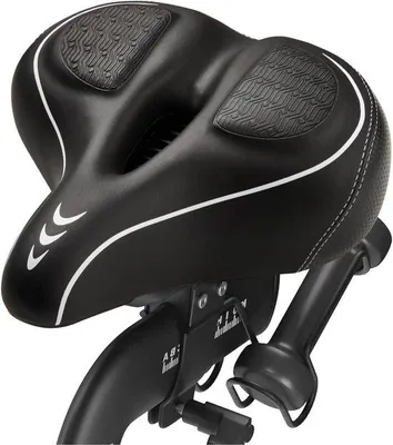 Productafbeelding van Fietszadel - Comfortabel zadel - Pijnvrij fietsen - Traagschuim vulling - 27 x 26 cm - Zwart