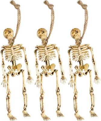 Produktbild von Gruseldeko Beige 15 cm 3D Knochenskelette Halloween Deko Knochenmann Skelett