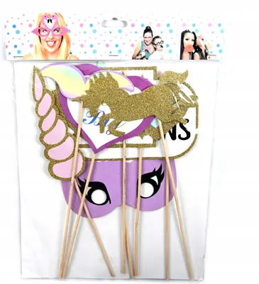 Produktbild von Foto Requisiten Einhorn 8 Stück Photobooth Accessoires Geburtstag Party Deko Set
