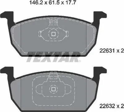 Produktbild von Textar Bremsbeläge vorne für Audi Seat Skoda VW