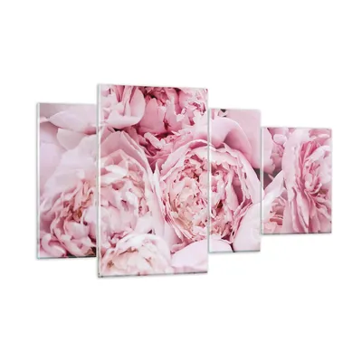 Produktbild von Bilder auf glas - 4 Teile - Blumenstrauß Blumen Rosa - 120x70cm - Glasbilder - Wandbilder - Bilder - zum Aufhängen bereit - Wanddekoration aus Glas - Glas Bilder - Wandbild auf Glas - GDL120x70-5001