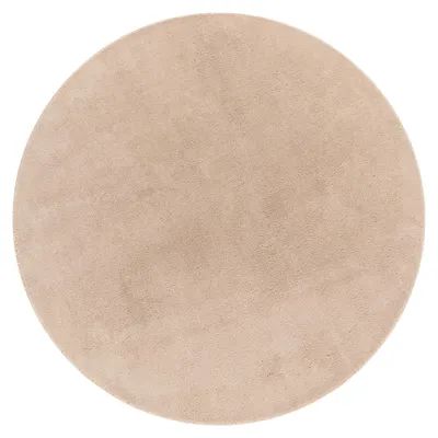 Produktbild von Moderner Wohnzimmer Teppich Kurzflor Waschbar Weich Felloptik Anti-Rutsch Grösse 80 cm Rund
