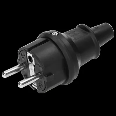 Obrázok produktu pre Uni-Schuko mini zástrčka, IP44, čierna , 16A, 230V