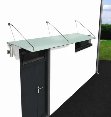 Immagine prodotto di Glaswerk Westfalen - (3STR) baldacchino in vetro smerigliato 200x90 cm con supporto