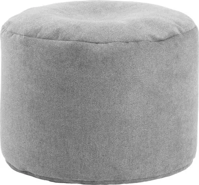 Produktbild von mokebo® Pouf, Hocker o. Bodenkissen 50x30cm 'Der Ruhestifter' Sitzhocker rund & Fußhocker fürs Wohnzimmer, Sitzpouf aus Stoff in Grau, Beistelltisch, Pouf, Puff für drinnen m. EPS-Perlen Füllung