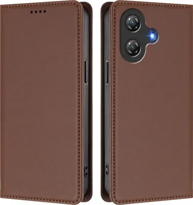 Produktbild von Handyhülle für Ulefone Note 21, Kunstleder Klapphülle Stoßfeste Magnetische Hülle mit Ständer Braun