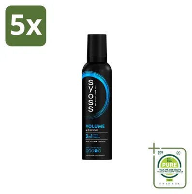 Productafbeelding van 5 x Syoss Volume Haarmousse - 250 ml - Grote verpakking - 5 stuks