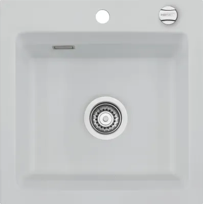 Produktbild von Flächenbündige Spüle KeraDomo KARA 51 F in ALU mit Excenterbetätigung / ab Schrankbreite 50 cm / Einbauspüle