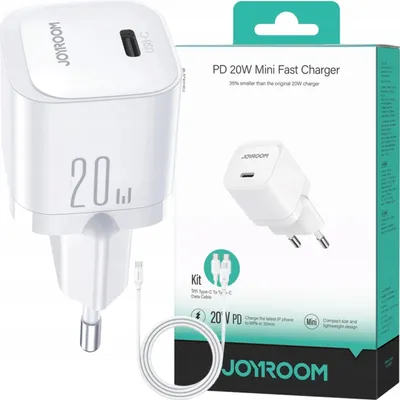 Image de Joyroom Jr-Tcf02 Usb-C Pd 20W Chargeur + Câble Usb-C - Blanc
