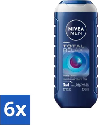 Obrázek produktu pro NIVEA MEN - Sprchový gel - Total Relax - 250 ml - hodnotné balení - 6 kusů