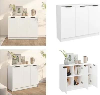 Immagine prodotto di vidaXL Credenza bianca 90,5x30x70 cm Materiale a base di legno - Credenza - Credenza - Armadio - Armadio portaoggetti