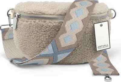 Produktbild von ARTVALL - Umhängetasche Teddy, Klein mit verstellbarem Schultergurt, abnehmbares Taschenband, Crossbody Bag in Beige