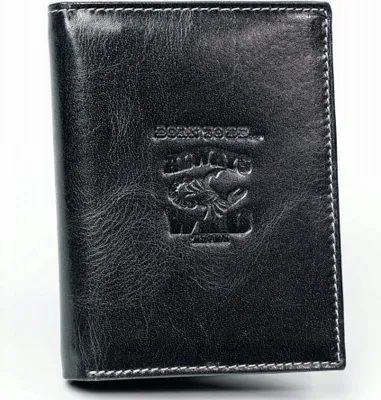 Produktbild von Always Wild | Große, vertikale Herrenledergeldbörse, Schwarz, 10x13 cm