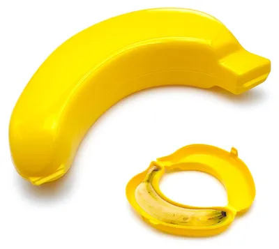 Bananenbox aus BPA-freiem Kunststoff, gelb, 1 Stück