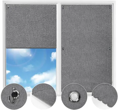 Imagen del producto de Persiana enrollable opaca, sin necesidad de taladrar, de 57 x 100 cm, con ventosas, ideal para dormitorios