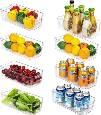 Produktbild von Kühlschrank Organizer Set 8-teilig, stapelbar, BPA-frei, ideal für Küchen