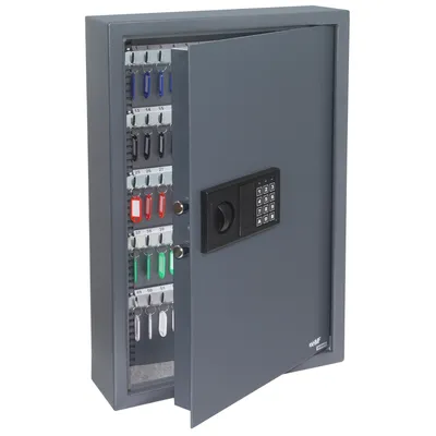 Produktbild von Schlüsseltresor mit Elektronikschloss & 108 Haken, 66,5x43x13 cm, HMF, Anthrazit