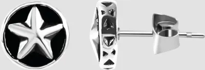 Produktbild von Akzent Edelstahl Ohrstecker mit Stern, Durchmesser: 0,8 cm / Stärke: 0,2 cm