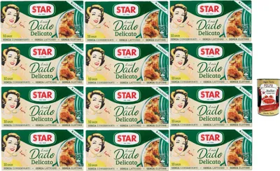 Produktbild von Star il mio Dado Delicato 10 Dadi, Suppenwürfel Brühe empfindlich reich an Geschmack, 12x 100 g + Italian Gourmet polpa 400g