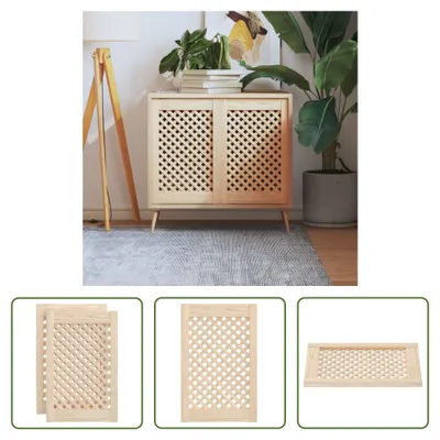 Obrázek produktu pro Dveře šatní skříně The Living Store 2 ks. Mřížkový design 39,5x61,5 cm masivní borovicové dřevo
