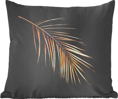 Produktbild von MuchoWow® Zierkissen Sofakissen Wohnzimmer Dekokissen 45x45 cm Pflanzen - Gold - Schwarz - Blätter - Luxus - Schlafpolster - Polster für das Sofa