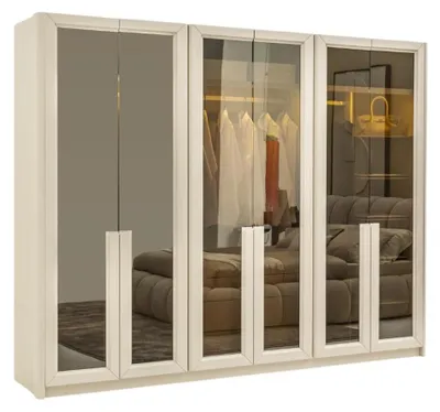 Produktbild von Kleiderschrank Garderobenschrank Schlafzimmer Beige Modernes Design Möbel
