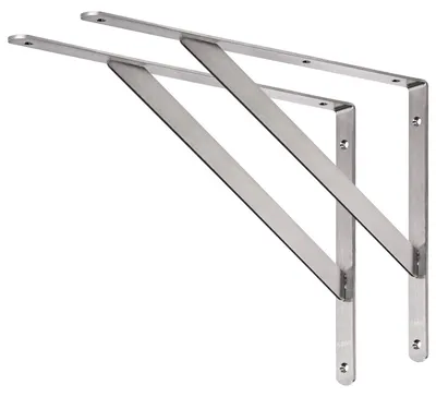 Produktbild von L-förmige Schwerlast-Wandhalterung, 450x320 mm, Edelstahl, für Regale