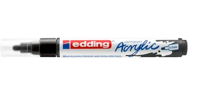 Produktbild von Edding 5100 Acrylmarker Medium, Schwarz, Schwarz, Medium, 2 mm, 3 mm, Tinte auf Wasserbasis