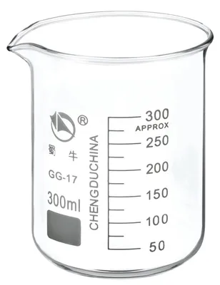 Obrázok produktu pre Odměrný pohár s objemom 300 ml, vyrobený z borosilikátového skla, s odmernou stupnicou a výlevkou