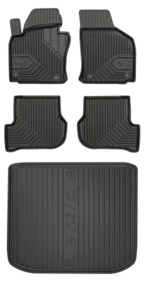 Productafbeelding van Rubberen automatten + kofferbakmat voor SEAT Toledo III 2004-2009 (MPV) – 5-delig, zwart, op maat – Wielganizator
