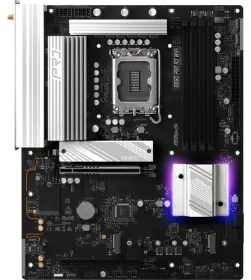 Zdjęcie produktu dla Asrock B860 Pro RS WiFi, Intel, LGA 1851 (Socket V1), Intel Core Ultra (Series 2), DDR5-SDRAM, 256 GB, DIMM