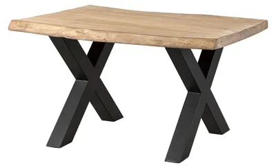 Produktbild von MASSIVMOEBEL24.DE Baumtisch Mango 160x90x77 beige lackiert / X-Beine anthrazit matt FREEFORM 5