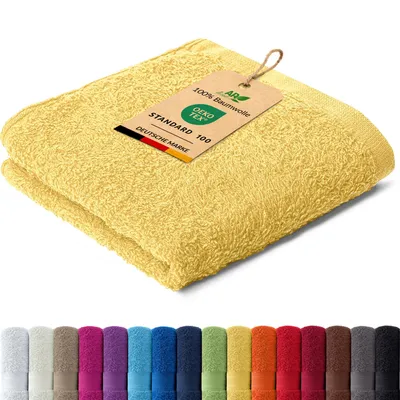 Produktbild von AR Line ARIZONA Handtuch-Serie – 500 g/m² Frottier in 9 Größen verfügbar, Größe: Seiftuch 30x30 cm, Farbe: Gelb